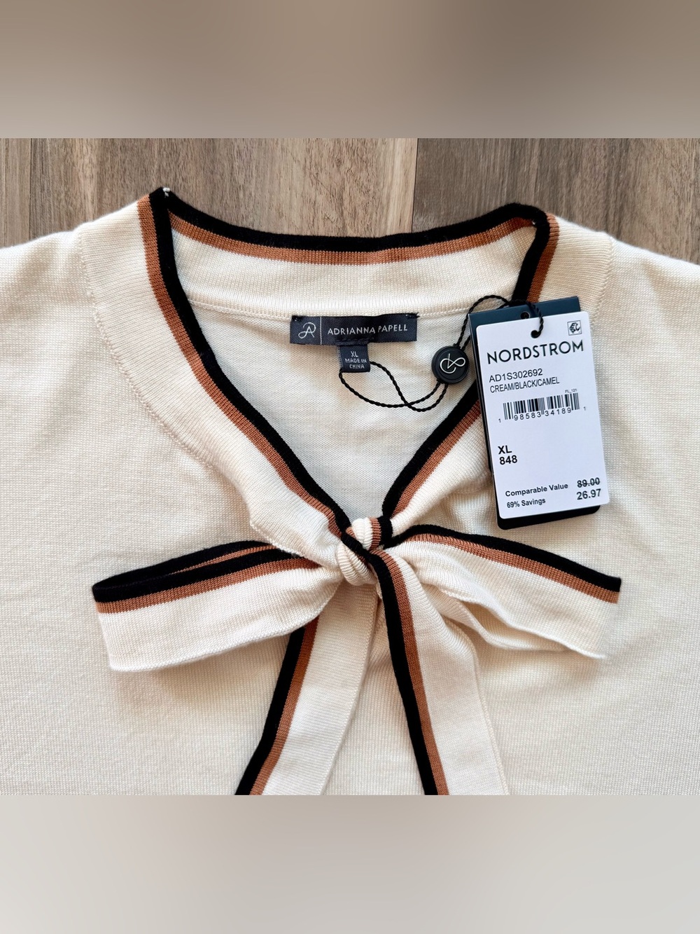 NWT Adrianna Papell Cream Sweater Size XL - Picture 6 of 11